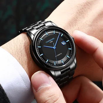Швейцарские механические часы Carnival мужские NH36A или MIYOTA автоматические мужские часы люксового бренда с водонепроницаемым сапфиром montre homme