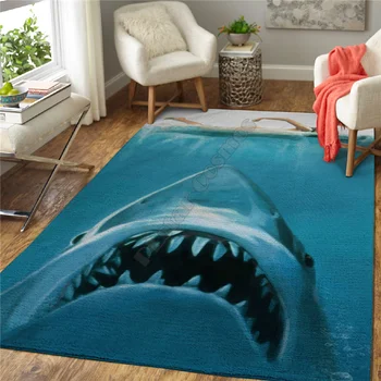 Забавная акула, Мягкие фланелевые коврики с 3D принтом льва, коврики, противоскользящие Коврики, Украшение для дома