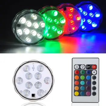 RGB Разноцветные погружные светодиодные фонари с пультом дистанционного управления 7 см Водонепроницаемый светодиодный светильник для кальяна