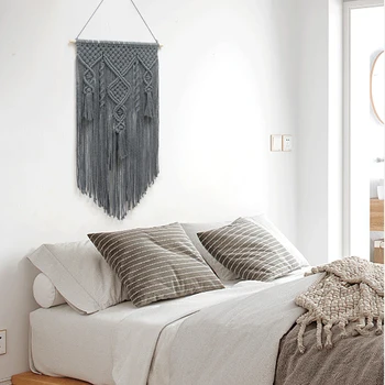 Хлопковый веревочный Гобелен ручной работы, макраме, Бобо, аксессуары для гобеленов в скандинавском стиле, украшение стен в общежитии, спальне