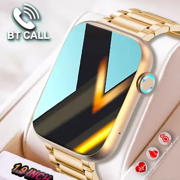 Женские смарт-часы из розового золота для Android Xiaomi Bluetooth Call Водонепроницаемые спортивные часы 1,9 