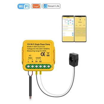 1 шт. Tuya Wifi измеритель мощности монитор Автоматизация уведомлений Smart Life пульт дистанционного управления желтый