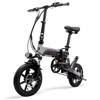 LANKELEISI G100 14-Дюймовый Складной Электрический Велосипед Мини-Электрический Велосипед С Рамой Из алюминиевого Сплава 400 Вт 36 В 8.7АЧ Литиевая Батарея Ebike