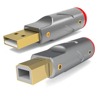 Моноаудио Hi-Fi Аудио 24K Позолоченный USB-кабель для передачи данных DIY Type A Type B USB A USB B Разъем USB 2,0 Jack Tail Port Sockect