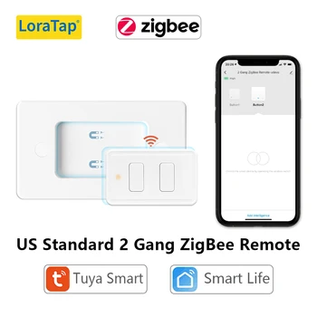 Tuya ZigBee 3,0 Беспроводной США 2 Банды Пульт Дистанционного Управления, Совместимый с Smart Life Home Assistant Zigbee2MQTT DIY