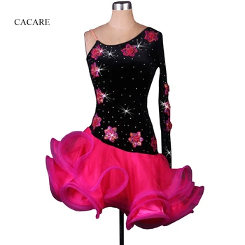 Латинское платье для женщин, платья для соревнований по латиноамериканским танцам для девочек, костюмы для сальсы и самбы D0016