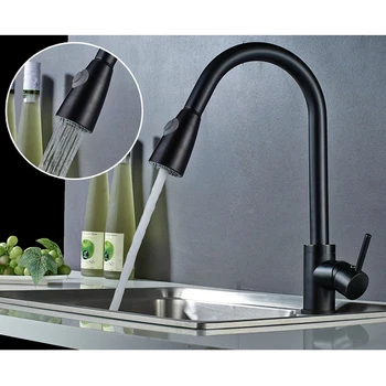 Новая крутая черная кухонная раковина из нержавеющей стали, кран с вращением на 360 градусов, дизайн, позволяющий свободно регулировать форму воды