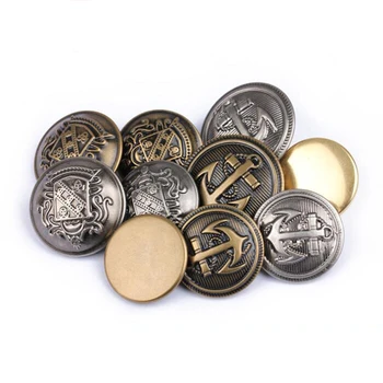 Ретро бронзовые кнопки, серебристо-бронзовые якорные кнопки, пластиковые декоративные кнопки 18 мм, 20 мм, 25 мм 100 шт./лот