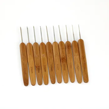 Бамбуковые крючки для вязания крючком с ручкой 0,5 мм ~ 2,75 мм, инструмент для вязания крючком, инструменты для шитья, вязания