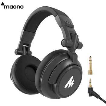 Maono MH601 Профессиональные Студийные Мониторные Наушники со Съемным штекером и кабелем и 50 мм драйвером для DJ, студии, звуковой карты