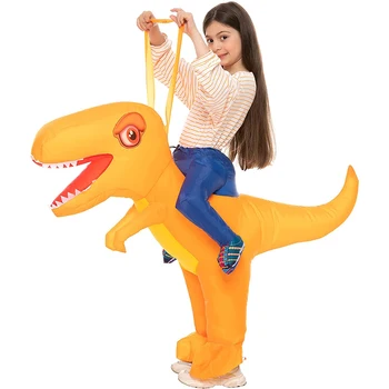 Надувной детский костюм динозавра для детей, забавный надувной костюм динозавра на Хэллоуин для мальчиков и девочек, костюмы динозавра Тираннозавра Рекса на Хэллоуин