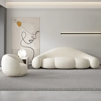 Диван для отдыха в скандинавском стиле, растягивающийся диван для гостиной, диван для взрослых, модульный пол, Белый Эргономичный Салон Канапе, мебель для дома