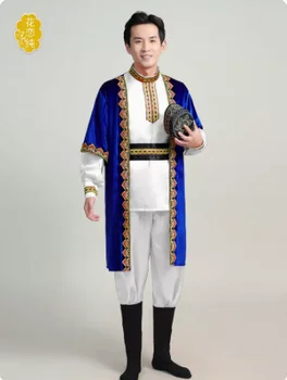 Мужской костюм Синьцзян-уйгуров в этническом стиле, костюм казахского танцевального меньшинства Синьцзян-хуэй