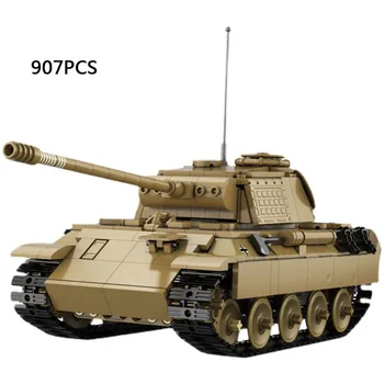 Технический Немецкий Танк Второй мировой войны Panzerkampfwagen V Panther Военная 2,4 ГГц Модель Дистанционного Управления MOC Build Block WW2 Кирпичная Игрушка