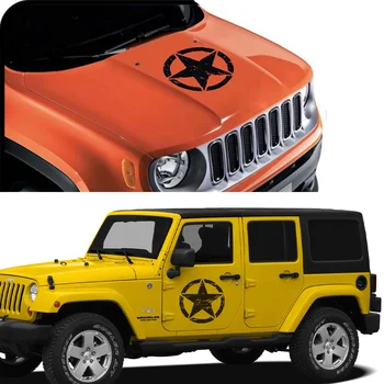 Наклейки На Дверь Капота Автомобиля Star Vinvl Для Jeep Cherokee Patriot Compass Wrangler JK JL TJ YJ Renegade Trail Hawk Аксессуары Для Тюнинга