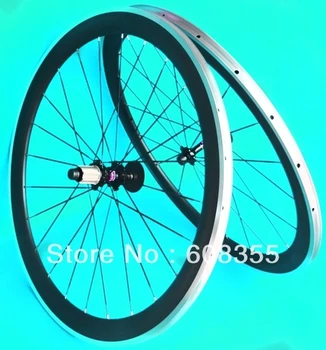 3K Карбоновая матовая колесная пара для шоссейного велосипеда, 50 мм обод колеса (с легированной тормозной поверхностью)