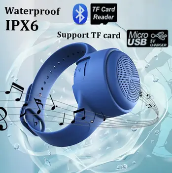 Водонепроницаемая Bluetooth-колонка, портативные наручные часы, мини-TWS Bluetooth-колонки, IPX6, спорт на открытом воздухе, плавание, поддержка TF-карты