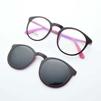 Поляризованные ультралегкие очки в оправе, соответствующие магниту, Поляризованный зажим, Круглые очки для женщин, очки для близорукости, солнцезащитные очки jkk84