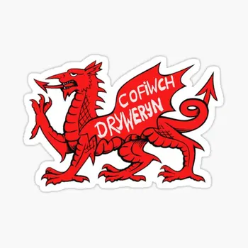 Cofiwch Dryweryn On The Welsh Dragon V2 5 шт. Автомобильные наклейки для мотоцикла, Милые Комнатные художественные украшения для холодильника, Фон для стены