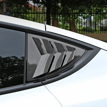 2 шт., Треугольная наклейка на заднее стекло автомобиля, Внешняя наклейка из углеродного волокна, Украшение затвора, Модифицированные аксессуары для Tesla Model 3