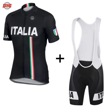 Итальянский бренд team ITALIA, новый черный комплект велосипедной майки ropa Ciclismo, мужская велосипедная одежда с коротким рукавом, комплект джерси, нагрудник, шорты, гелевая прокладка, MTB