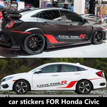 Новые автомобильные наклейки на заказ для Honda Civic hatchback внешнее оформление стильные спортивные гоночные аксессуары для наклеек