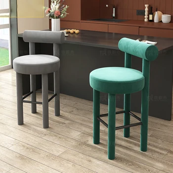 Металлический Низкий Барный стул в Скандинавском Стиле, Современная Круглая кухня, Гостиная, Минималистичные Обеденные стулья, Столешница, Дизайнерские шезлонги, Высокое Мебельное кресло