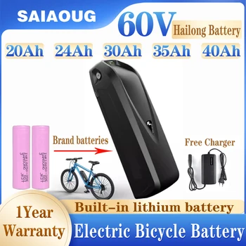 Оригинальный Аккумулятор Hailong Ebike 60V 40Ah для Электрического Велосипеда 500W-3000W 18650 Литиевая Батарея Электрический Велосипед 48V 50 Аккумуляторная Батарея