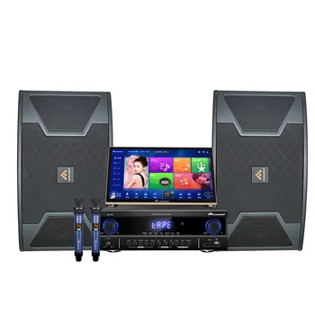 Караоке Караоке с сенсорным экраном 6 ТБ, 19-дюймовый караоке-плеер, система KTV с усилителем мощности и беспроводным микрофоном