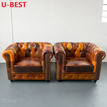 U-Лучшее Классическое Клубное Кресло Кожаный Гостиничный Офисный Диван Divani Kanepe Bankstel Hoekbank Sofy Salon Meuble Мебель Для Гостиной