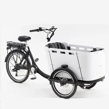 Трехколесный Электрический грузовой велосипед Семейный трехколесный велосипед для взрослых для транспортировки и покупок Самый современный грузовой велосипед, когда-либо построенный