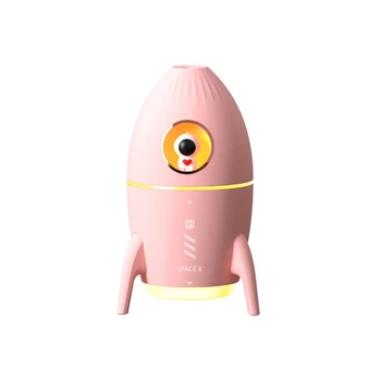 350 Мл Мини-увлажнитель для очистки воздуха Astronaut, подключаемый для использования, Увлажнитель воздуха с атмосферной подсветкой Для дома, Розовый