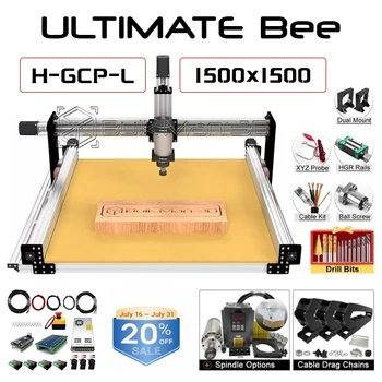 Скидка 20% BulkMan 3D Silver 1500x1500 ULTIMATE Bee CNC Machine Полный комплект с Системой Управления GRBL с Высоким Крутящим Моментом Фрезерный станок по Дереву с ЧПУ