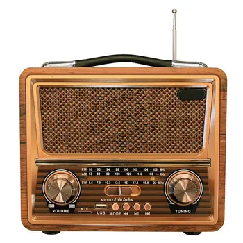 Деревянный ретро-Радиоприемник, AM SW FM-радио, Беспроводной Динамик Bluetooth, Мини-Басовый звук с внешней громкостью для дома, Офиса