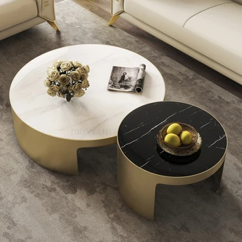 Эстетичный Матово-серый Современный минималистичный стиль Итальянского дизайнера, Новый Круглый журнальный столик Mesa Auxiliar Home Furniture FGM