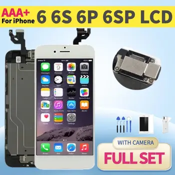 ЖК-экран Для iPhone 6 6S Plus 6P 6SP Замена Дисплея Полный комплект В Сборе Сенсорный Дигитайзер В Комплекте + Фронтальная камера + Кнопка 