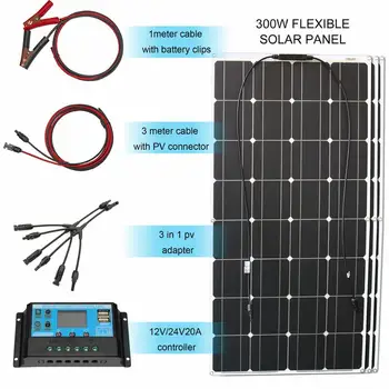 высококачественный комплект гибких солнечных панелей мощностью 300 Вт для батареи 12 В бытовая техника Простота установки