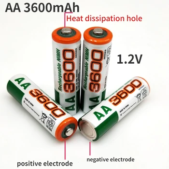 Батарея Aa 1.2V 3600mAh Ni-mh Аккумуляторная батарея Подходит для дистанционного управления фонариком Резервная батарея Компактная и портативная