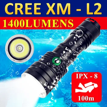 CREE XM-L2 LED Дайвинг Мощный Фонарик Высокой Мощности Открытый Тактический Фонарь Подводный 100 м Рыбалка Фотография Погружение Заполняющие Огни