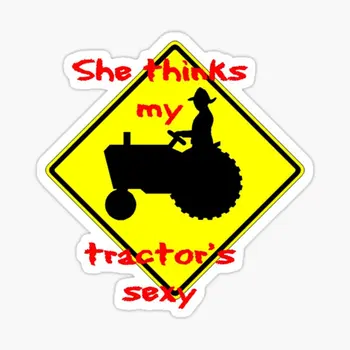 Она думает, что мои тракторы Сексуальные, 5 шт., автомобильные наклейки для декора, бампер на окно мотоцикла, аниме, Холодильник, ноутбук, Детский мультяшный автомобиль, Арт Милый