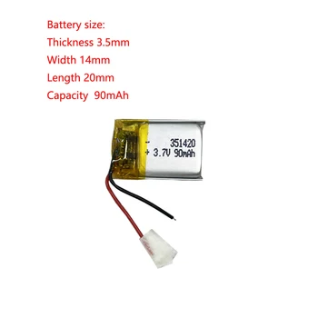 Перезаряжаемая полимерная батарея 90mah 351420 3,7v Li-Ion Lipo Small Lithium Для смарт-браслета, медицинского устройства, Bluetooth-гарнитуры