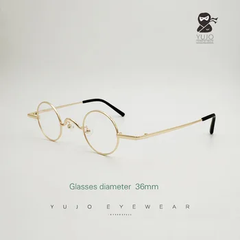 Круглые очки для взрослых, очень маленький размер линз, золото, черный, серебряный размер 36 мм, Оптические очки для близорукости по рецепту врача