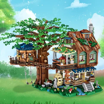 LOZ, мини-конструктор, головоломка, игрушка высокой сложности, весенне-осенняя модель домика на дереве, подарок на день рождения для мальчиков и девочек, друзья