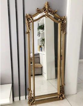 Настенное зеркало в европейском стиле в стиле ретро, туалетное зеркало, парикмахерское зеркало, подвесное зеркало для салона красоты, зеркало для магазина одежды на крыльце