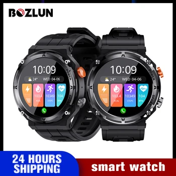 BOZLUN 1,39 Дюймовые Смарт-часы Для Мужчин, Спорт на открытом Воздухе, Bluetooth-вызов, Экран 450 мАч, IP68, Водонепроницаемые Смарт-часы для Wonen IOS Andr