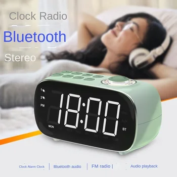 Новое светодиодное радио с часовым управлением, будильник с отображением времени на большом экране, динамик Bluetooth, подсветка прикроватной тумбочки, FM-радио