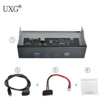 Концентратор USB-C и USB 3.0, 4 порта, соединяющий переднюю панель с материнской платой, 20-контактный соединительный кабель для 5,25 