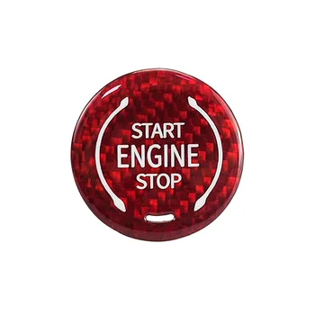 Кнопка Запуска из Углеродного Волокна, Кнопка Остановки запуска двигателя, Крышка Кнопки Зажигания для Chevy Corvette C8 2020 2021 2022, Красный