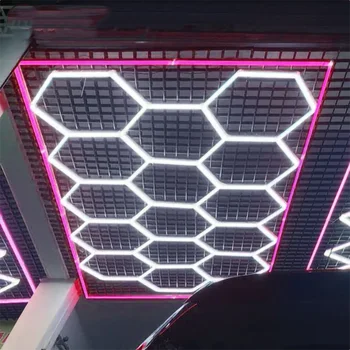 Розовый Наружный светодиодный шестиугольный светильник с одноступенчатым подключением Для автосалона с высоким потоком, разработанный для автосервиса