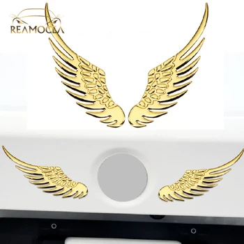Reamocea 2 шт., серебро/золото, автомобильный стайлинг, форма крыльев с орлиным углом, 3D резная металлическая наклейка, крыло Elmbem, внешнее украшение